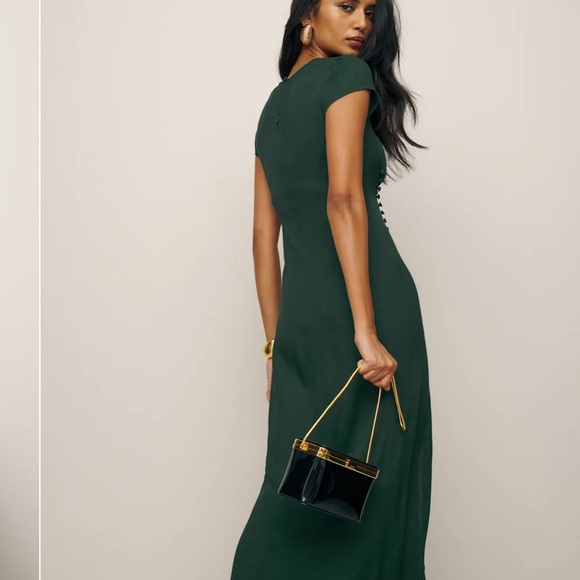 Reformation Emerald Green Frazier Dress 10 - Picture 4 of 8